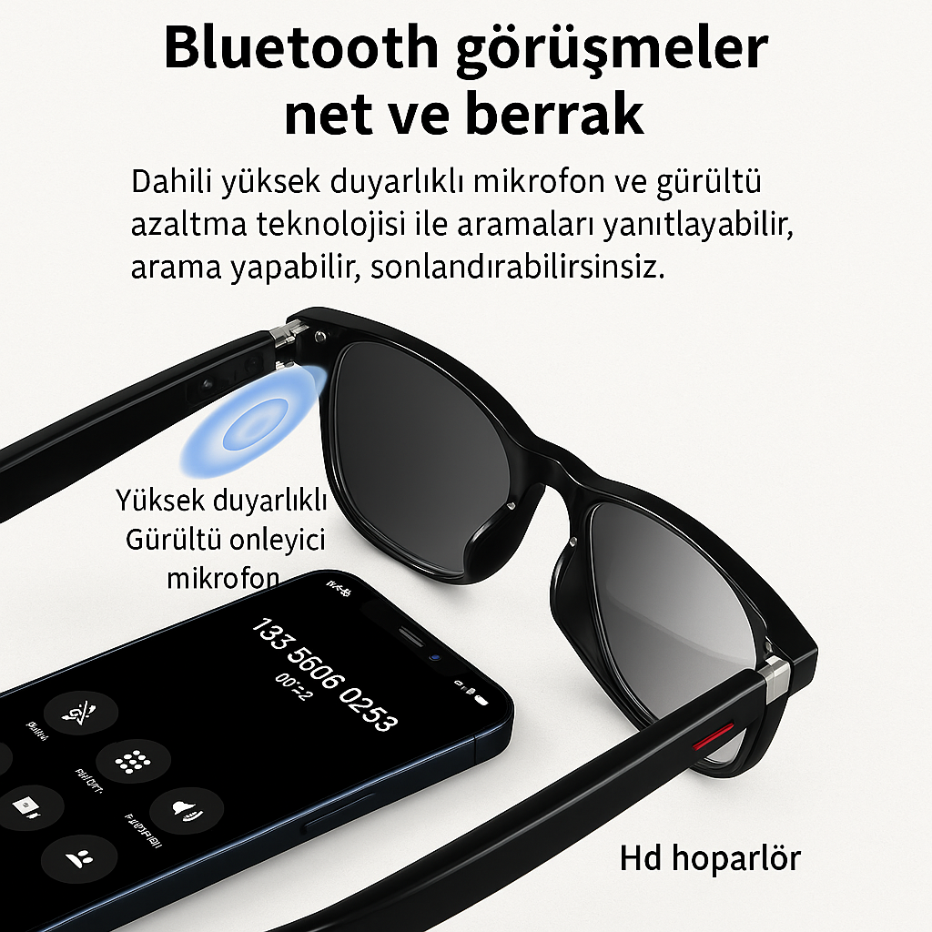 E13 Akıllı Gözlük – Mavi Işık Koruması + Sesli Asistan