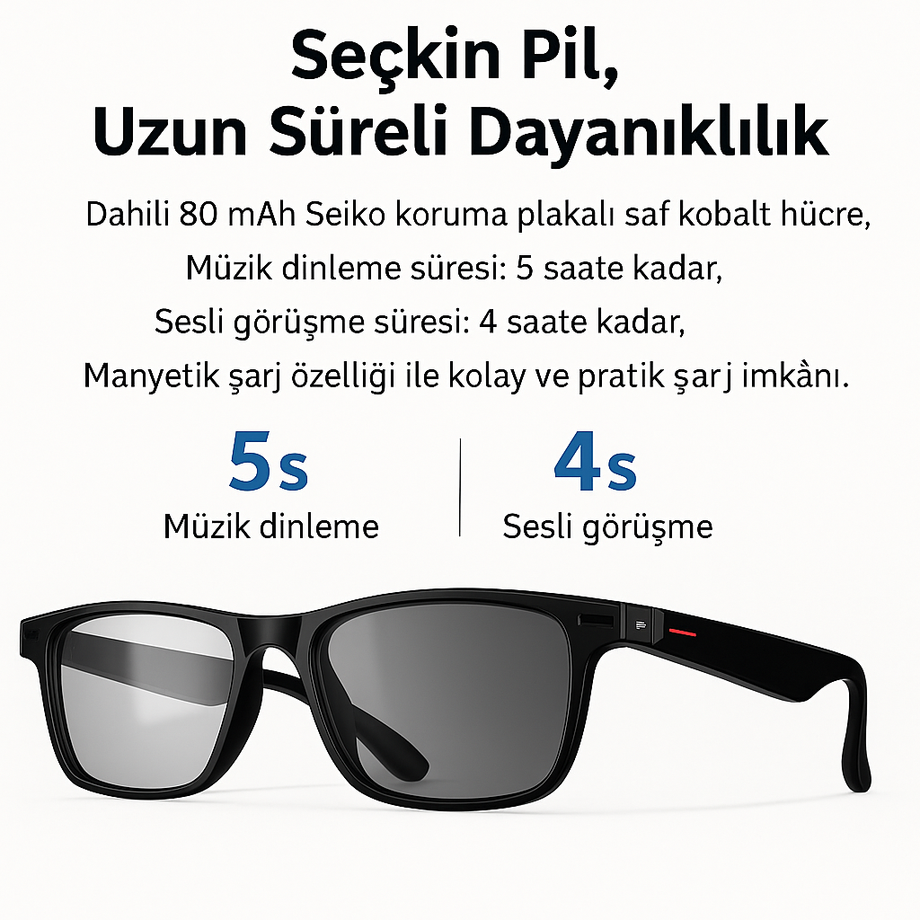 E13 Akıllı Gözlük – Mavi Işık Koruması + Sesli Asistan